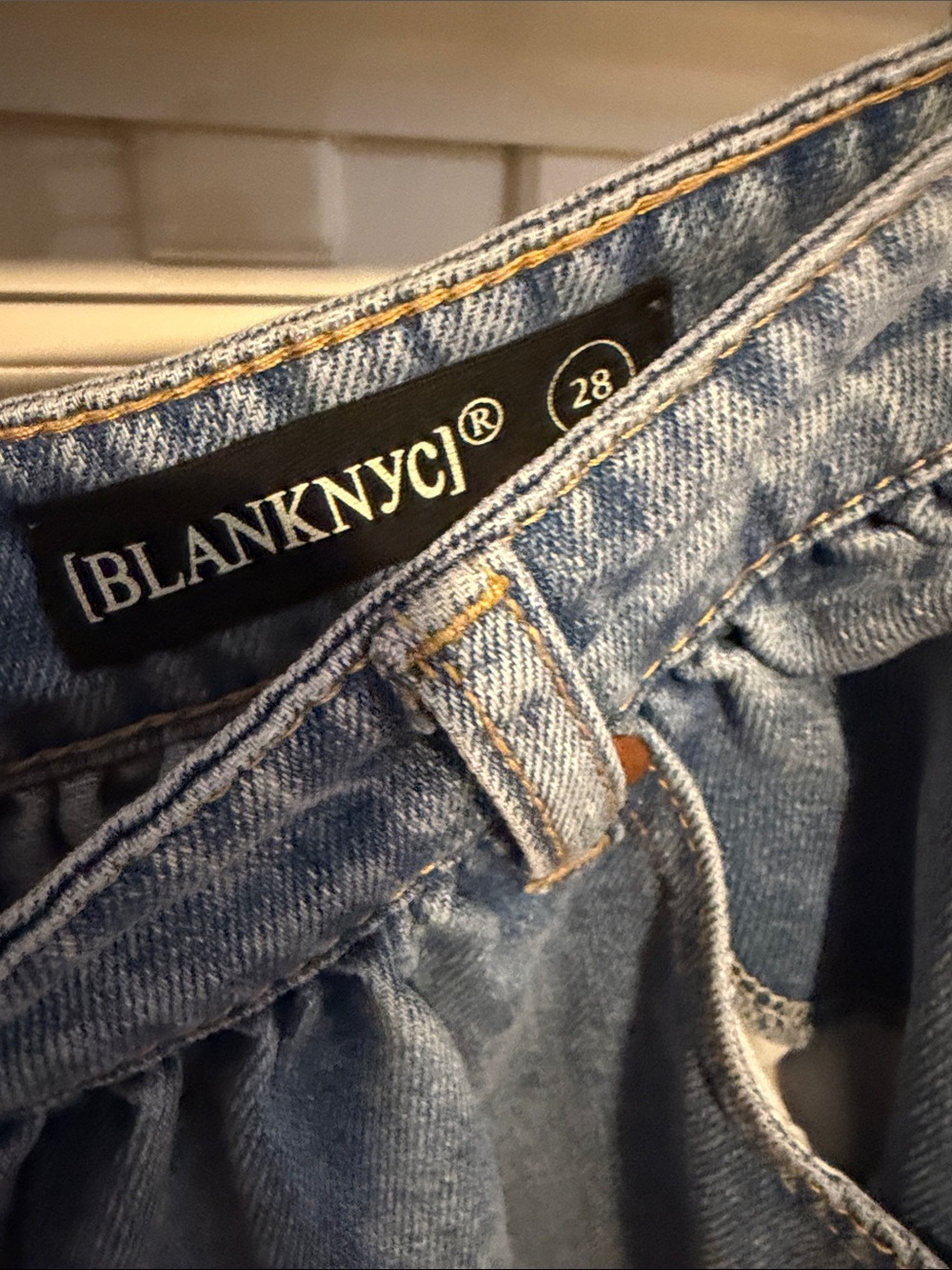 Anthropologie Blank NYC denim flare pleat mini skirt in light wash size 28 - Picture 4 of 7